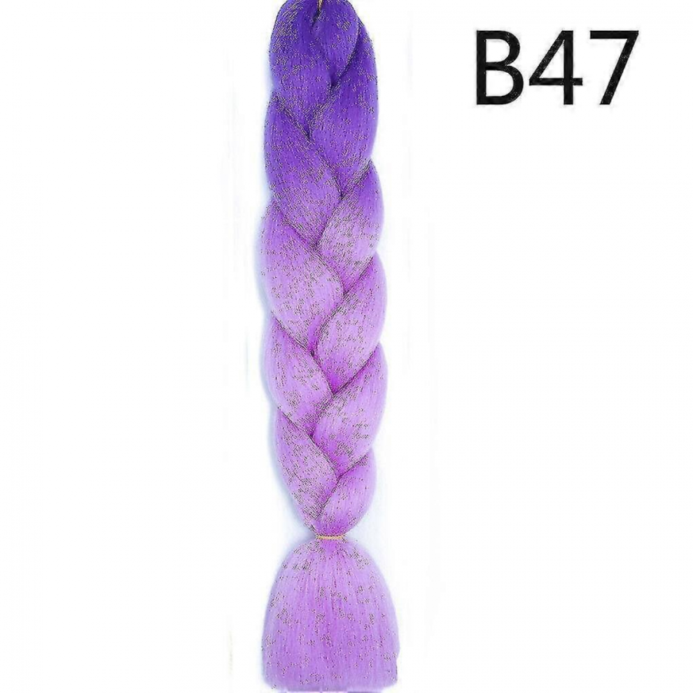 Unisex High Quality Jumbo Braiding Hair Extensions 24" Afro Box Braids Ombre Rainbow