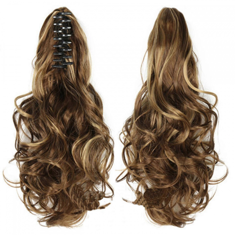 Long Ponytail Hair Extension One Piece Clip In On Ponytail Synthetic Curly Hairpieces