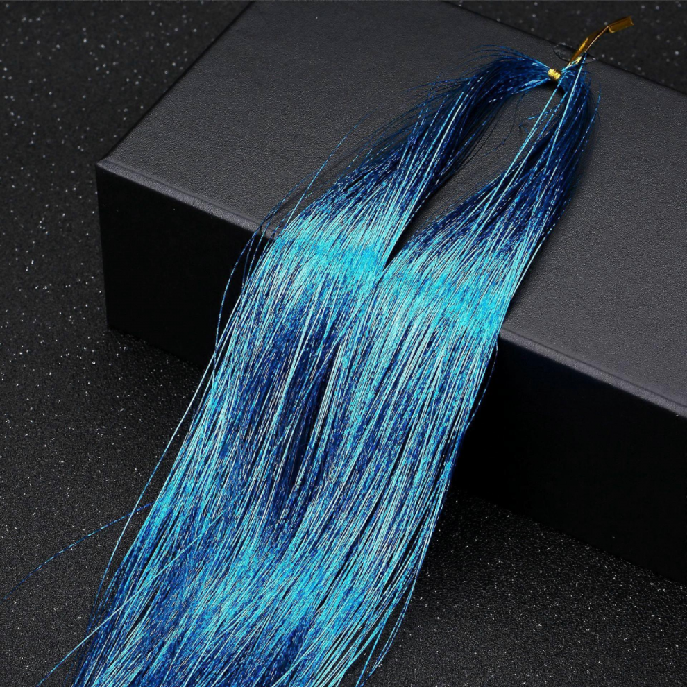 Unisex 36Inch Hair Tinsel Sparkling Glitter Tinsel Fairy Hair Extensions Heat Resistant Party Highlight