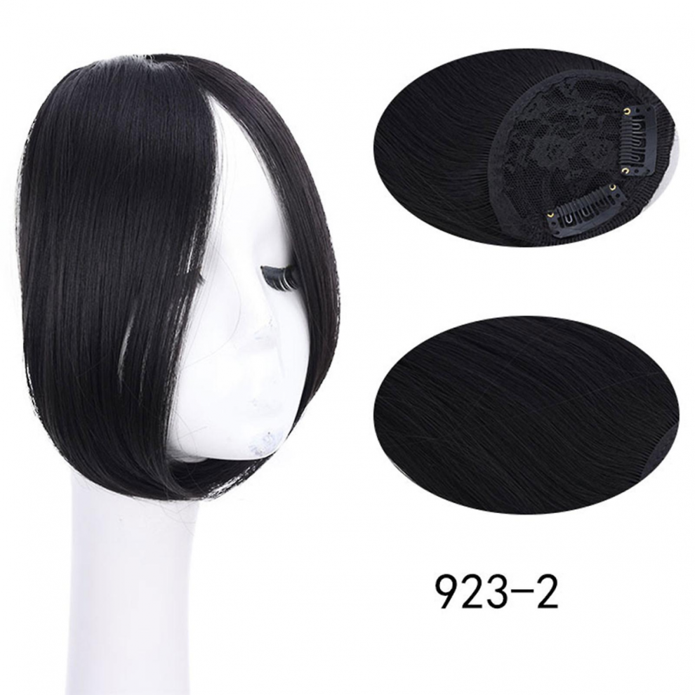 Unisex Natural Slightly Curly Side Bangs Wig Piece Women Realistic Invisible Wig Piece Women Styling Hair Piece