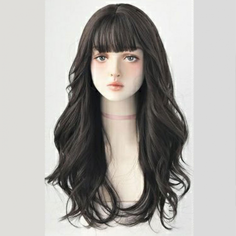 Ladies Curly Hair Replacement Breathable Invisible Fake Wig For Women Cosplay Dress Up