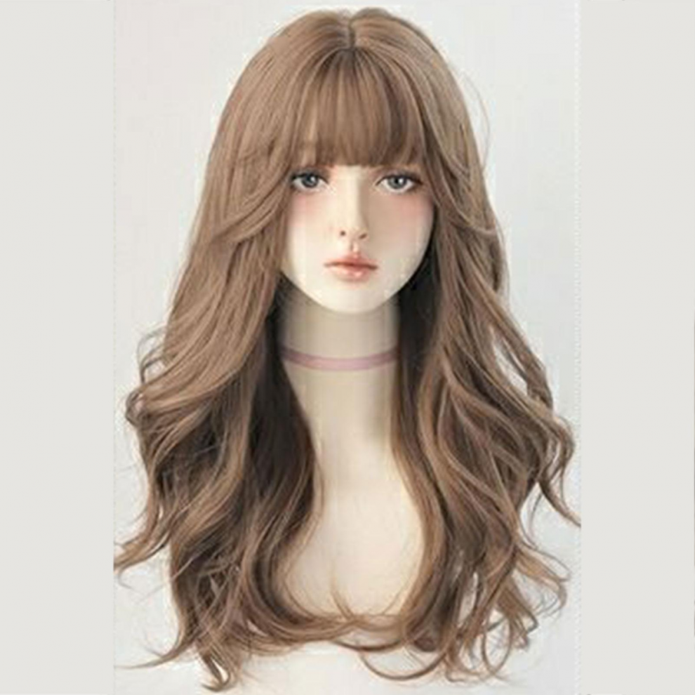 Ladies Curly Hair Replacement Breathable Invisible Fake Wig For Women Cosplay Dress Up