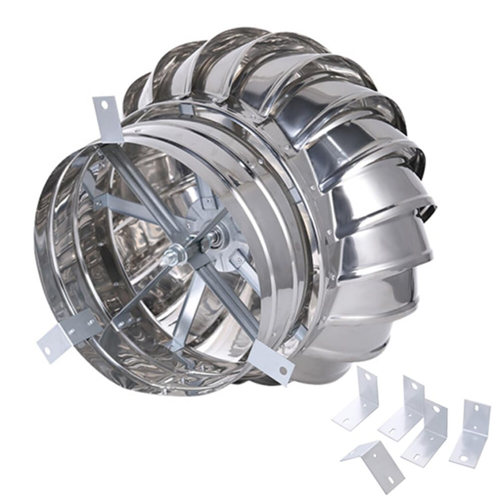 Stainless Steel Chimney Cap, Wind-Driven Ventilation Cover For Improved Airflow, Fits 350Mm Pvc Pipes And Roof Vents 6038364884466