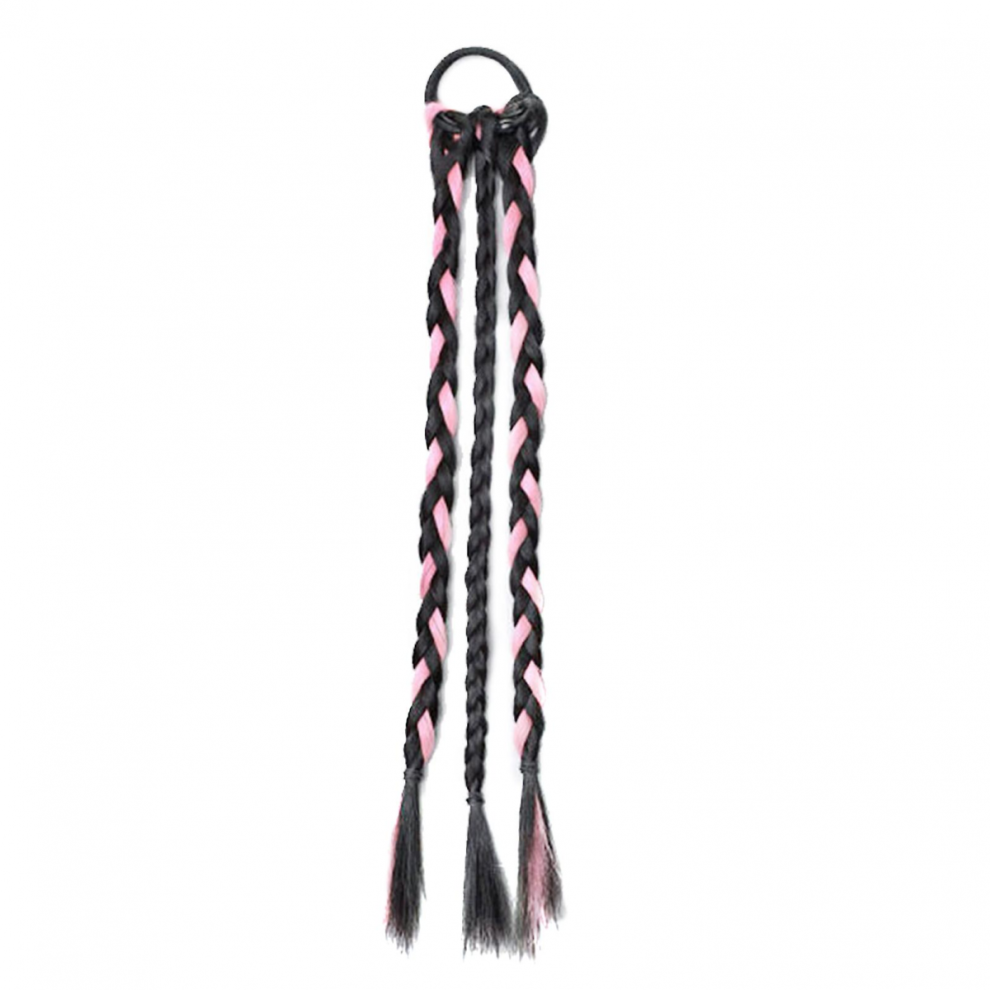 Unisex Light Braided Hair Wig With Mixed Color Braids Hair Extension Synthetic Tail Wigs For Women Cosplay Dress Up