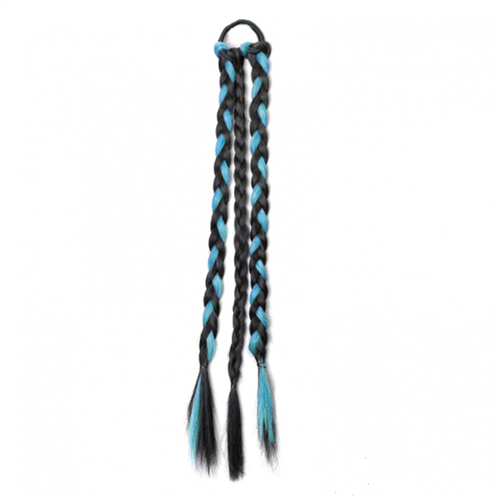 Unisex Light Braided Hair Wig With Mixed Color Braids Hair Extension Synthetic Tail Wigs For Women Cosplay Dress Up