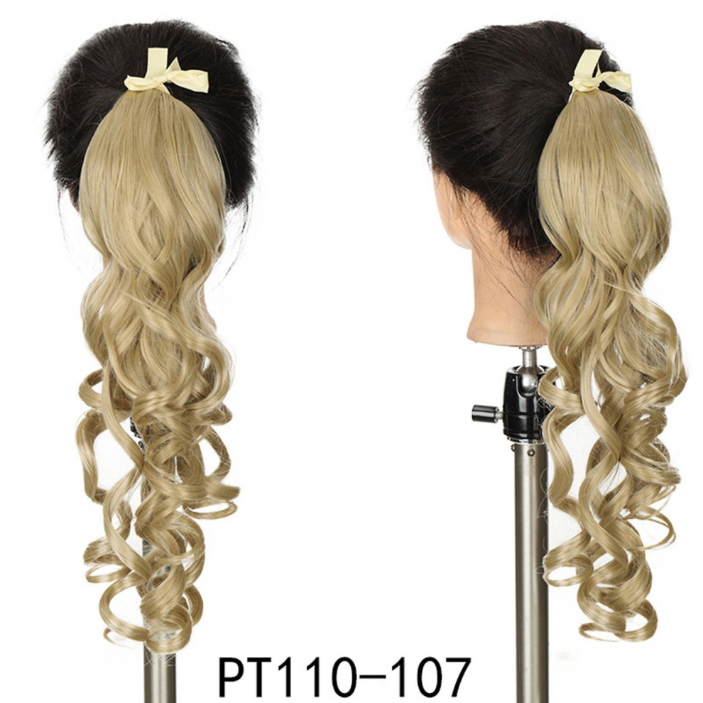 Women Fake Hair Pony Tail Synthetic Natural Long Curly Ponytail Wig Women Styling Hair Piece