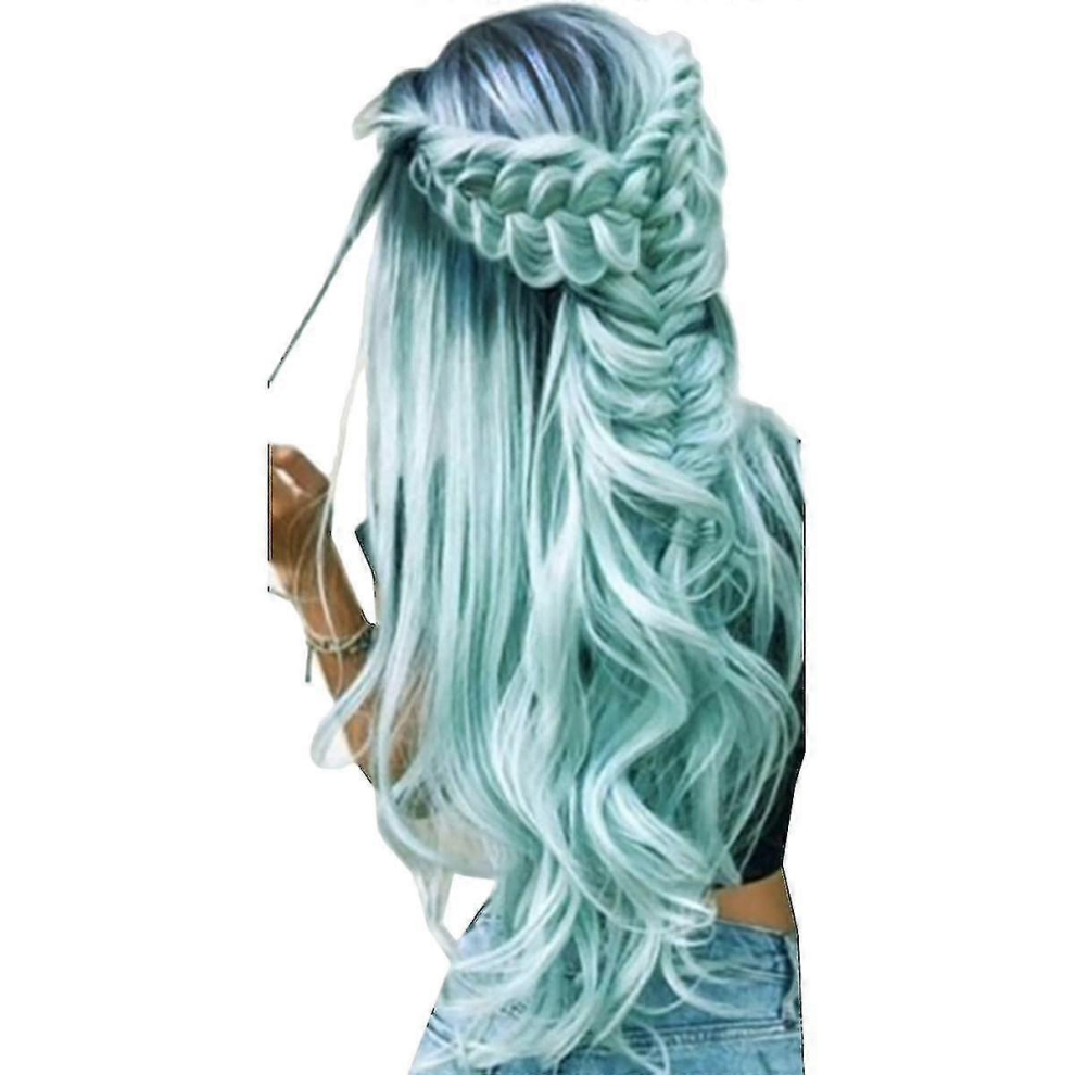 Unisex Women Gradient Long Curly Hair Wigs Head Cover Fashion Wig