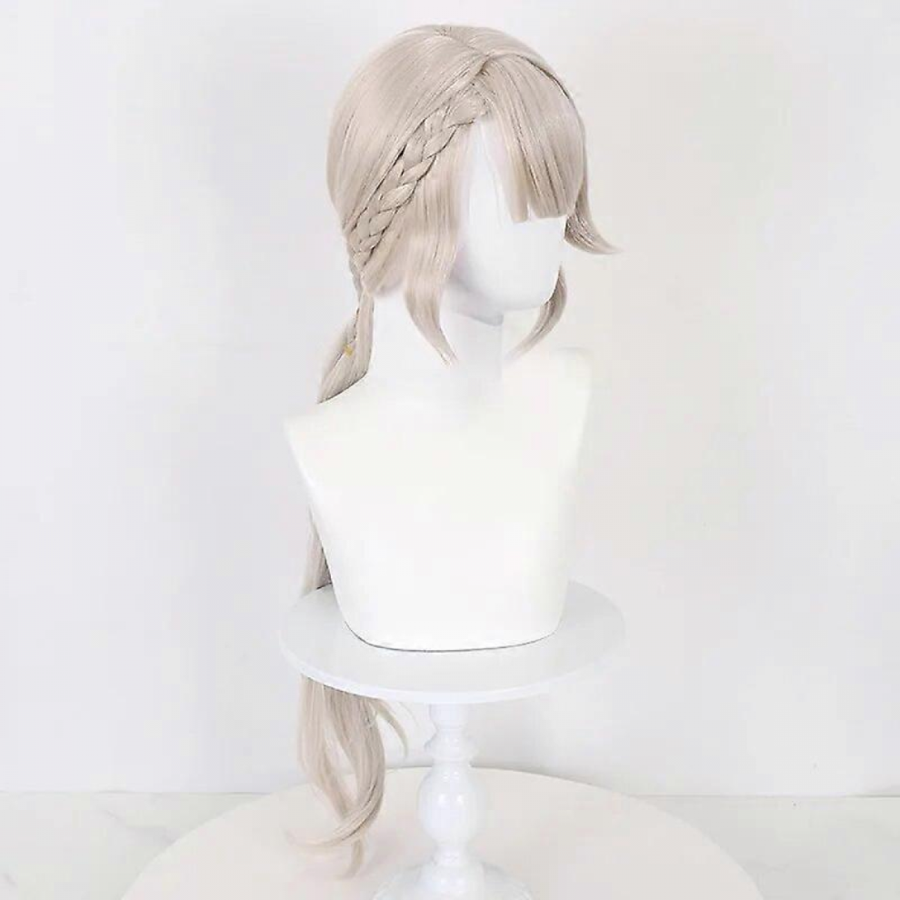 Unisex White L-Email Wig Nier Kaine Cosplay Wig Nier Replicant Cosplay Sliver Braided Wigs With Bangs Synthetic Hair Heat Resistant