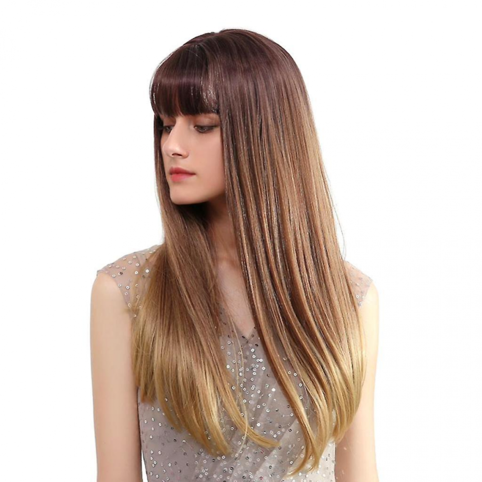 Unisex Purple 24' Women Long Straight Synthetic Heat Resistant Wigs For Cosplay Party