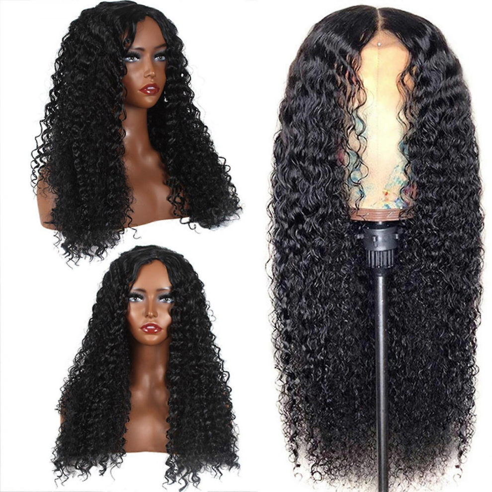 Matte High Temperature Wire Small Coiled Tube Explosion Long Curly Hair Chemical Fiber Wig In The Split