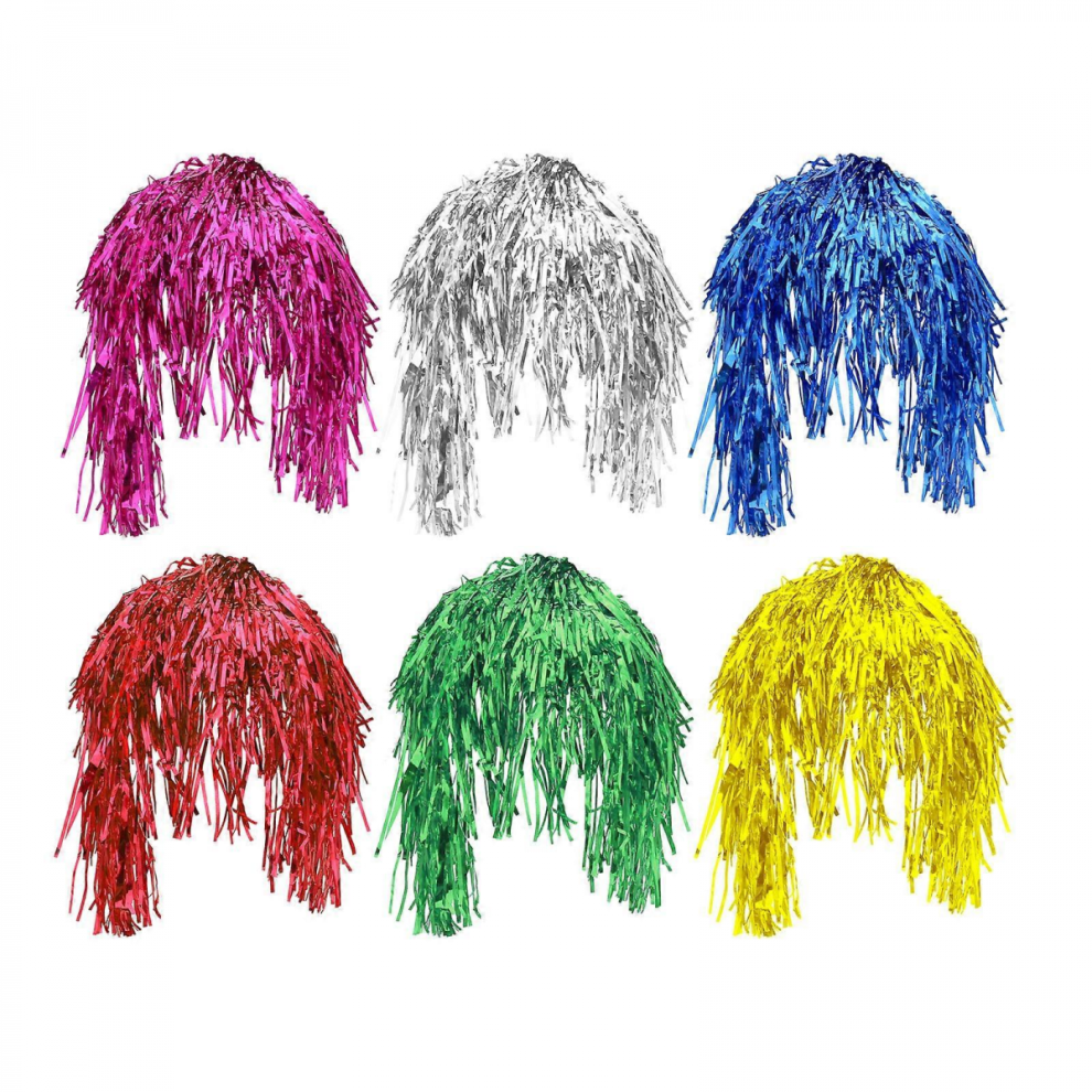 Unisex 6Pcs Colorful Tinsel Wig Decorative Hair Wig Party Tinsel Wig Metallic Hair Wig Hair Ornament