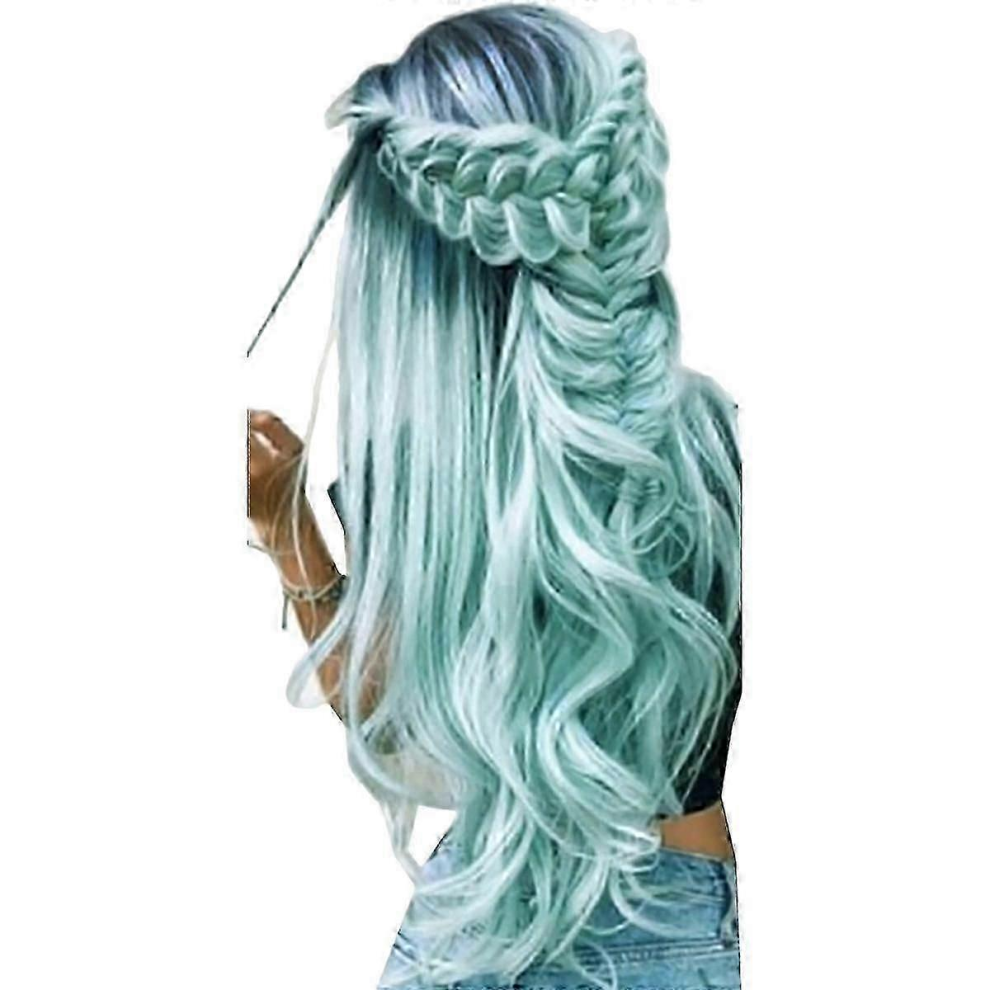 Unisex Women Gradient Long Curly Hair Wigs Head Cover Fashion Wig