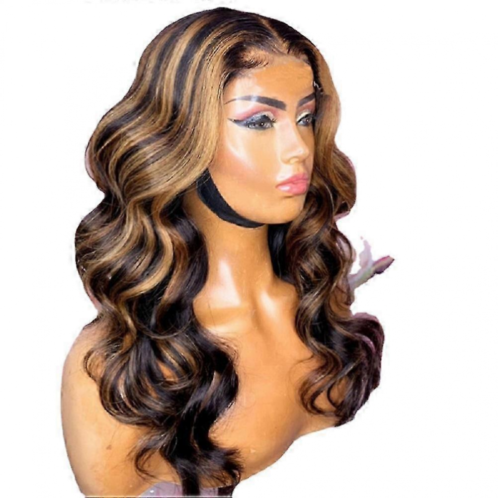Unisex Black,Brown Black Gradient Brown Mid Length Curly Synthetic Wig For Women - Wavy Headgear For Festivals