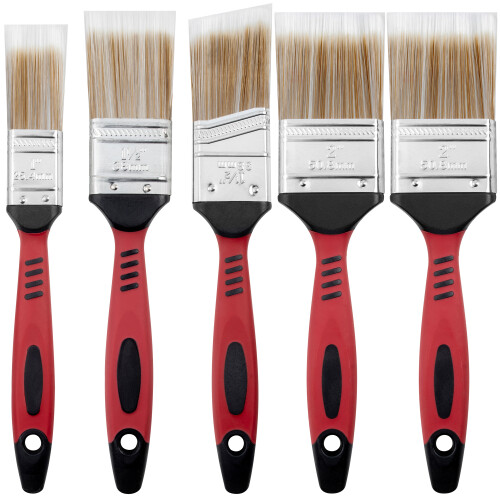 5pc Fine Paint Brush Set Soft Synthetic Bristles Painting Decorating