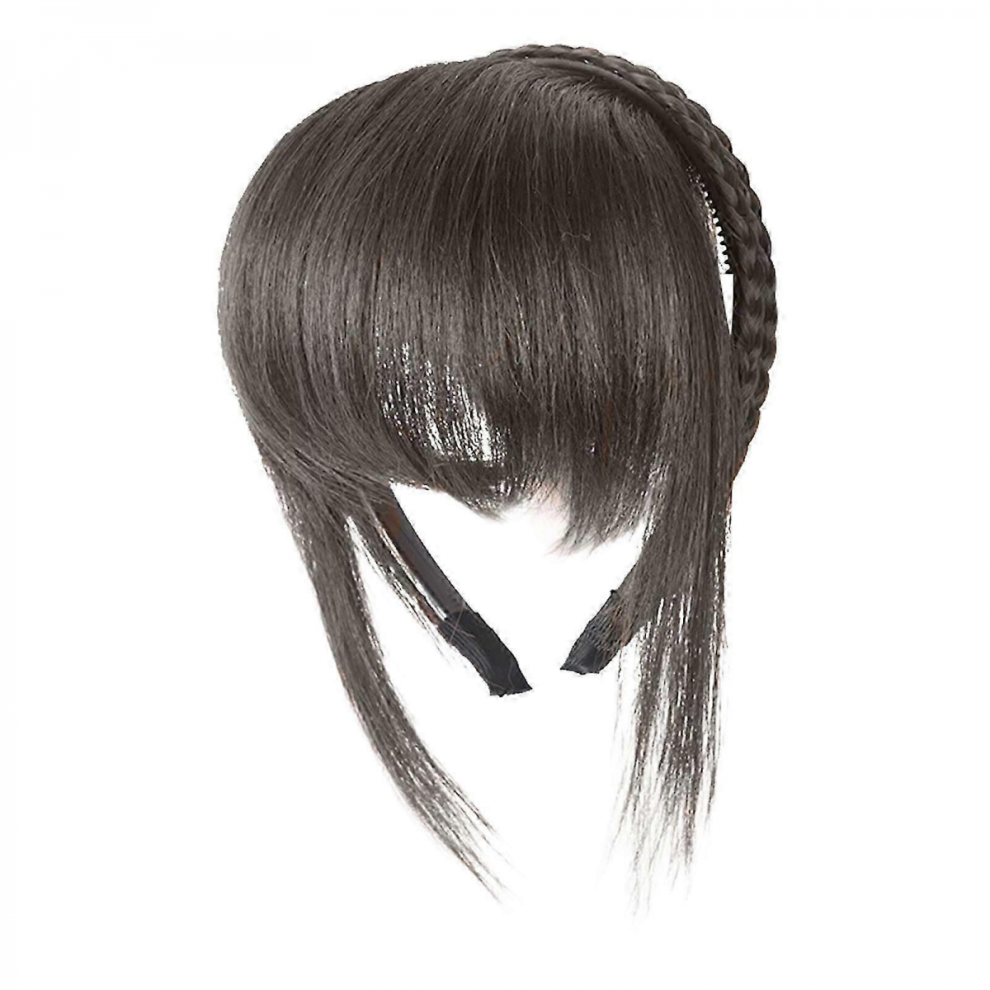 2025 Fashion Wig Hair Hoop Bangs All -in -one Braid Hoop Horns Bangs Wigs Hair Replenishment Fake Curtains Stylish Braid Headband Bangs