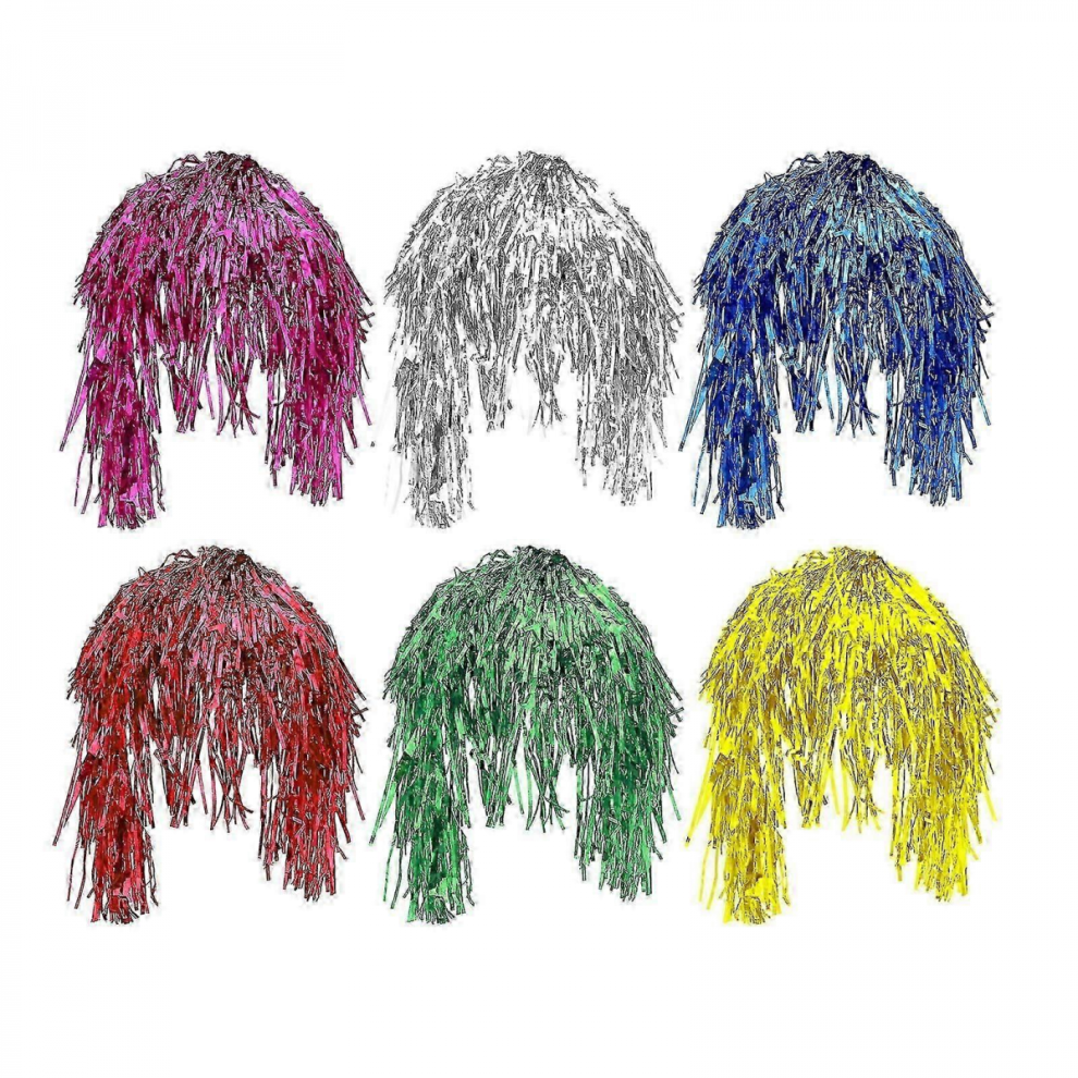 Unisex 6Pcs Colorful Tinsel Wig Decorative Hair Wig Party Tinsel Wig Metallic Hair Wig Hair Ornament Fg2025031702889