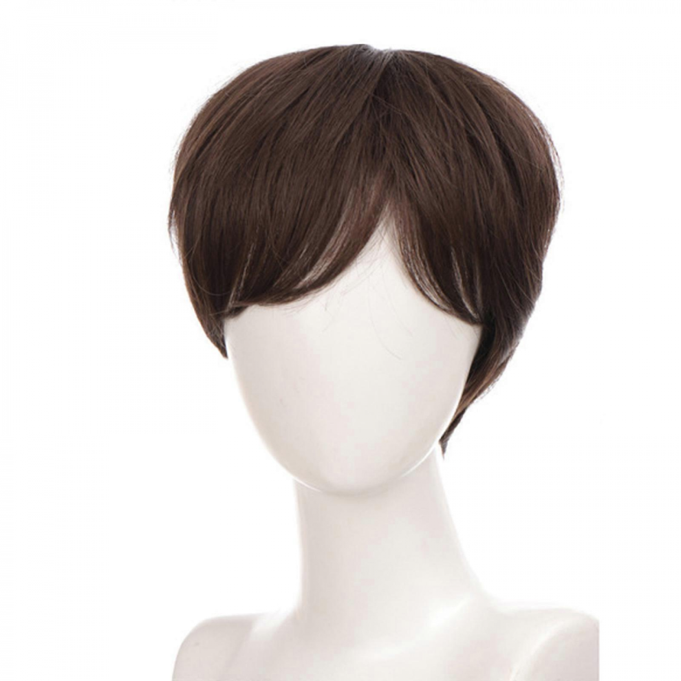 Short Hair Full Head Toupee Colorful Hairpiece Unique Anime for Halloween Cosplay Masquerade Photo Props White