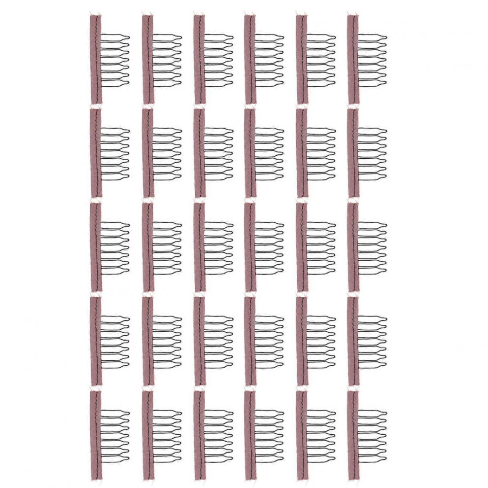 Unisex 30Pcs Wig Comb Clips Stainless Steel 7ÂTeeth Wig Clips For Hairpiece Cap Wig Accessories