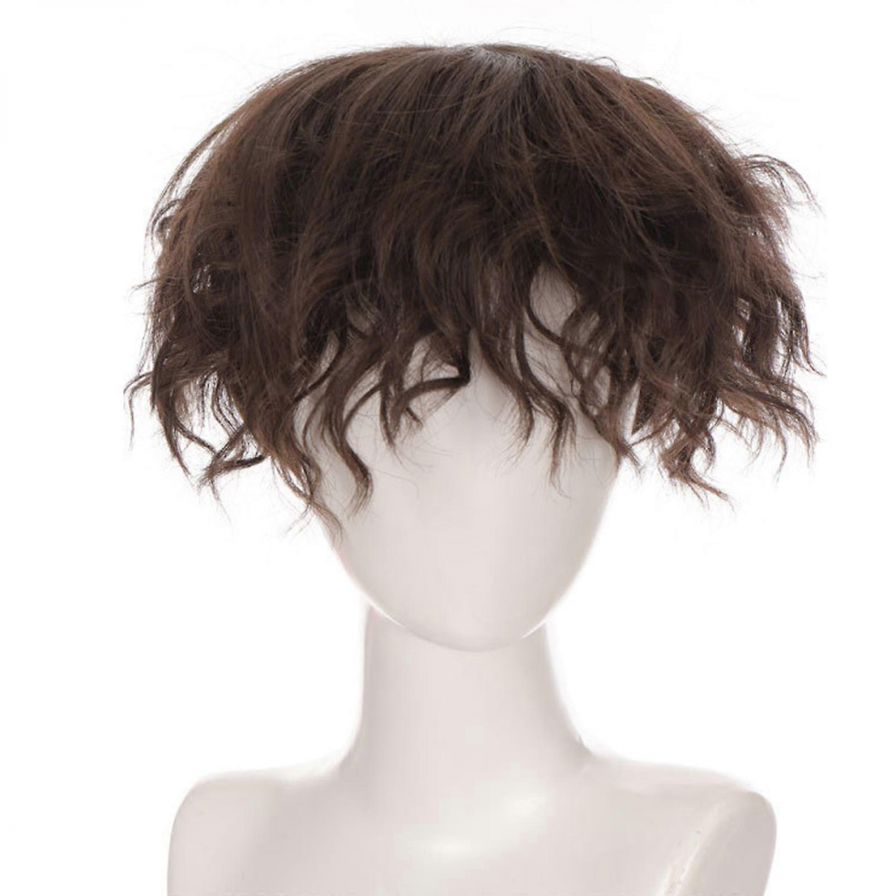 Short Hair Full Head Toupee Colorful Hairpiece Unique Anime for Halloween Cosplay Masquerade Photo Props White