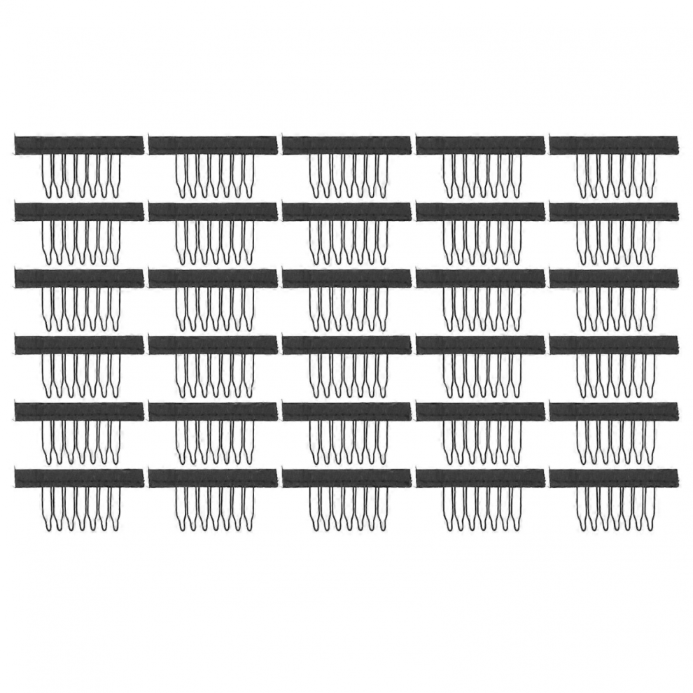 Unisex 30Pcs Wig Comb Clips Stainless Steel 7ÂTeeth Wig Clips For Hairpiece Cap Wig Accessories