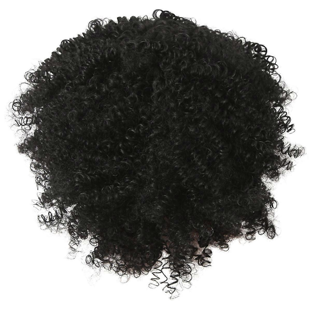 Unisex Black African Women's Short Curly Hair Chemical Fiber Curly Hair Wig