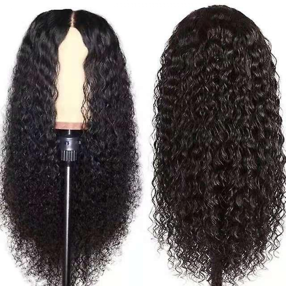Wavy Wigs Deep Wave Lace Frontal Wigs Brazilian Hair Wigs for Black Women Natural Black 150% Density 24in