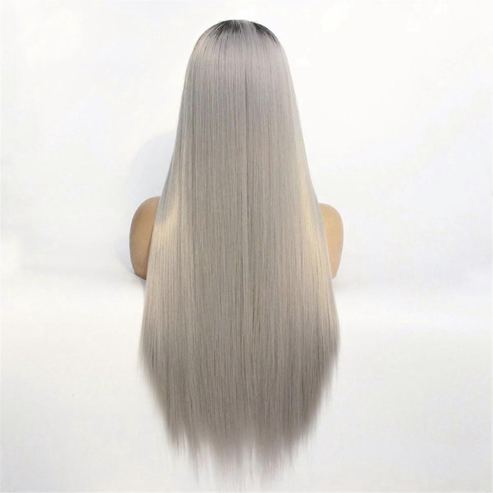 24 inches Front Lace Long Straight Hair Wig Synthetic Wig For Women
