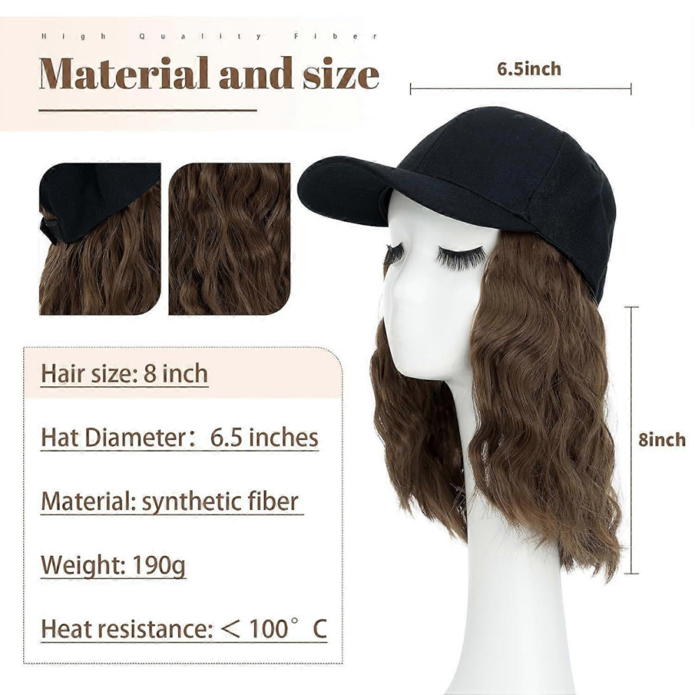 Unisex Wig, 20Cm Synthetic Fiber Wig, Fashionable Wig Cap, Stylish Hairpiece, Trendy Accessory