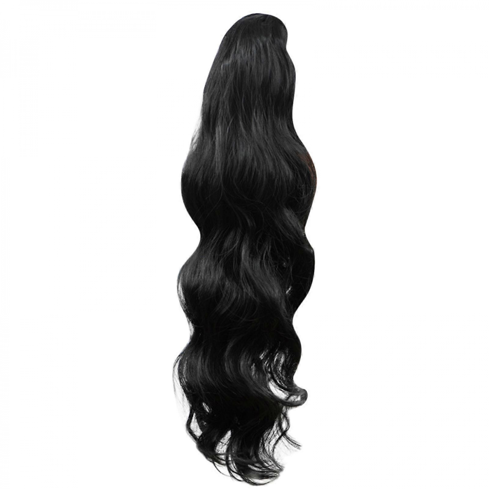 Unisex 24In Ponytail Extension Claw Long Curly Wavy Tail Natural Soft Clip In Hair Extension Synthetic Hairpiece For Women