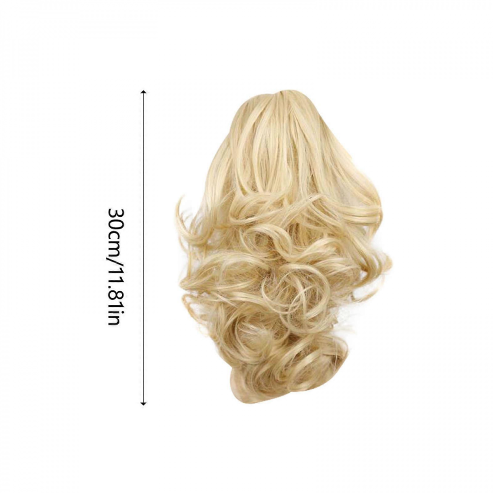 Unisex High Temperature Silk Wig Female Short Hair Ponytail Short Curly Ponytail Pu8039