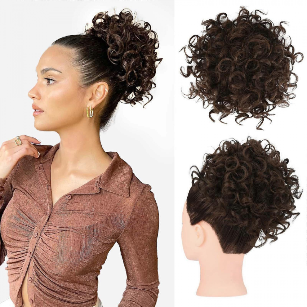 Unisex Wig Hair Wraps High Temperature Silk Small Curly Hair Wraps Drawstring Messy Hair Wraps Elastic Net Pull Ponytail Rope Curly Hair