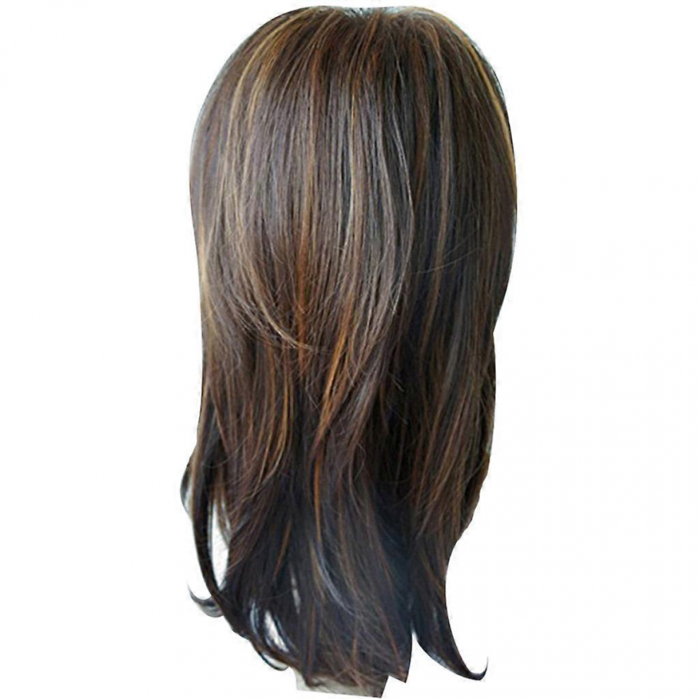 Unisex Brown 65Cm Sexy Gradient Party Wigs Long Curly Hair Mixed Colors Synthetic Wig