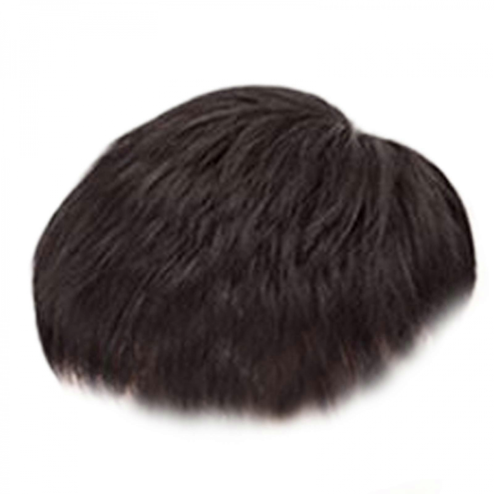 Men Wigs Synthetic Toupee Short Toppers Replacement Short Hair Toupee for Daily Wear Black Short Hair Hairpieces D