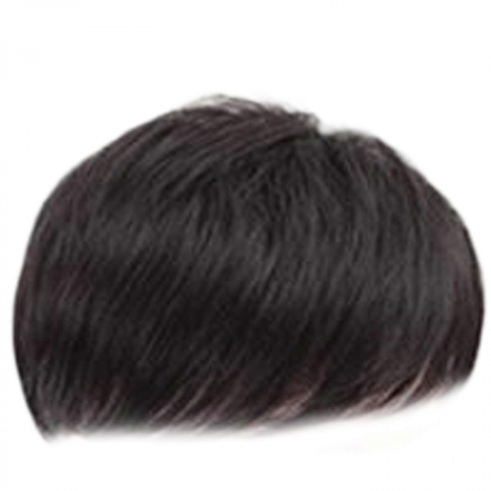 Men Wigs Synthetic Toupee Short Toppers Replacement Short Hair Toupee for Daily Wear Black Short Hair Hairpieces D