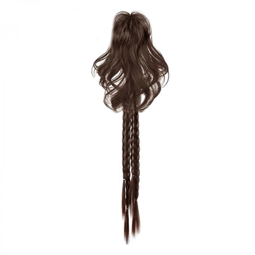 Synthetic Ponytail Hair Extensions Claw Clip Natural Ponytail Hair Clip Hair Extensions Fountain Ponytail Hair for Women dark brown