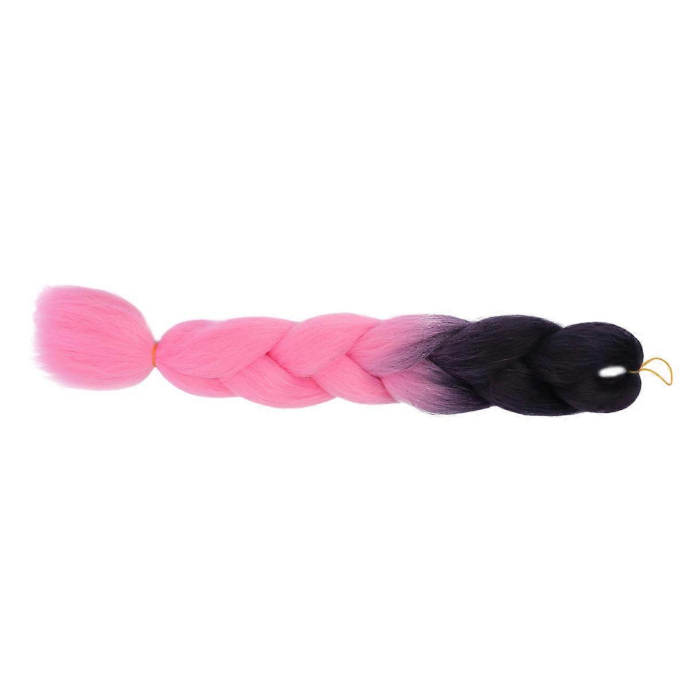 Gradient Color Braid Wig Black Deep Pink Braided Hair Piece Special Occasions High Temperature Fiber 1Pack