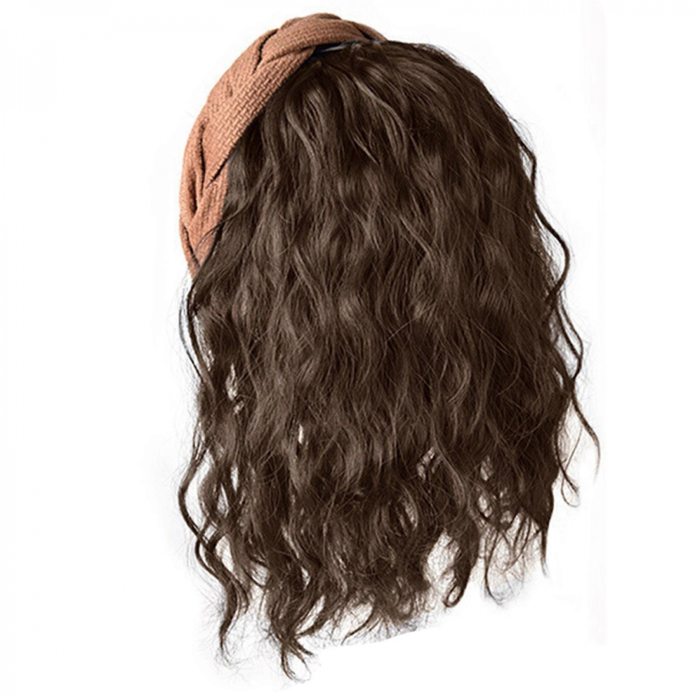Synthetic Fiber Hair Extension Curly Wigs Hairpiece for Women Decorative Wavy Wigs for Casual Wear and Party Hairstyle Natural Black
