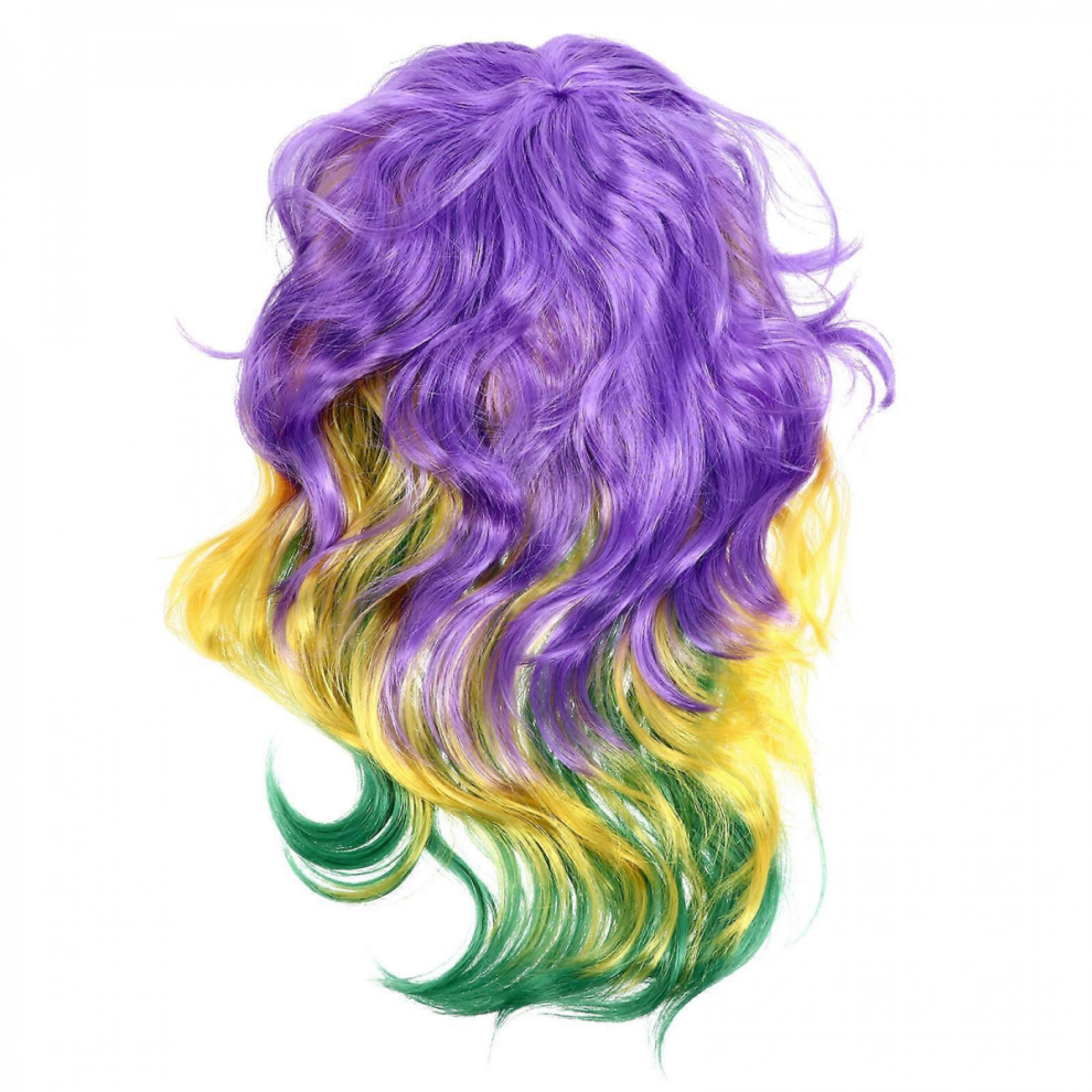 Unisex Yellow Wigs For Fun Women Curly Hair Wig Cosplay Accessory 50X18cm Restyling Capability 1Set