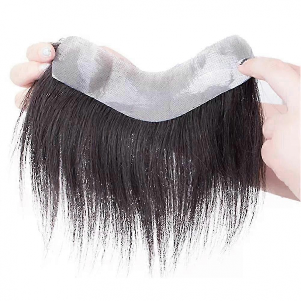 Unisex Hair Toupee For Men Bangs Hair Wig Piece Trimmable Adhesive Hairpiece Natural