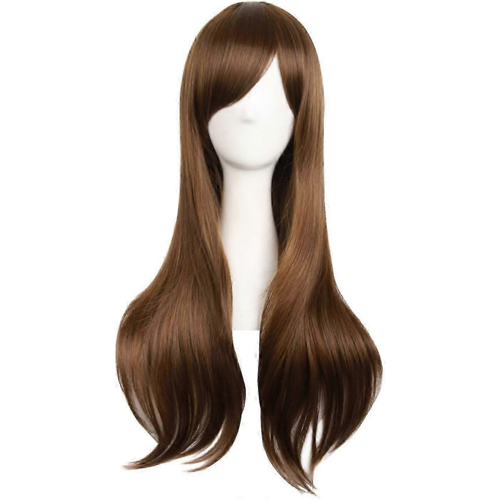 Unisex Brown Long Curly Hair End Costume Cosplay Wig (Brown) 28