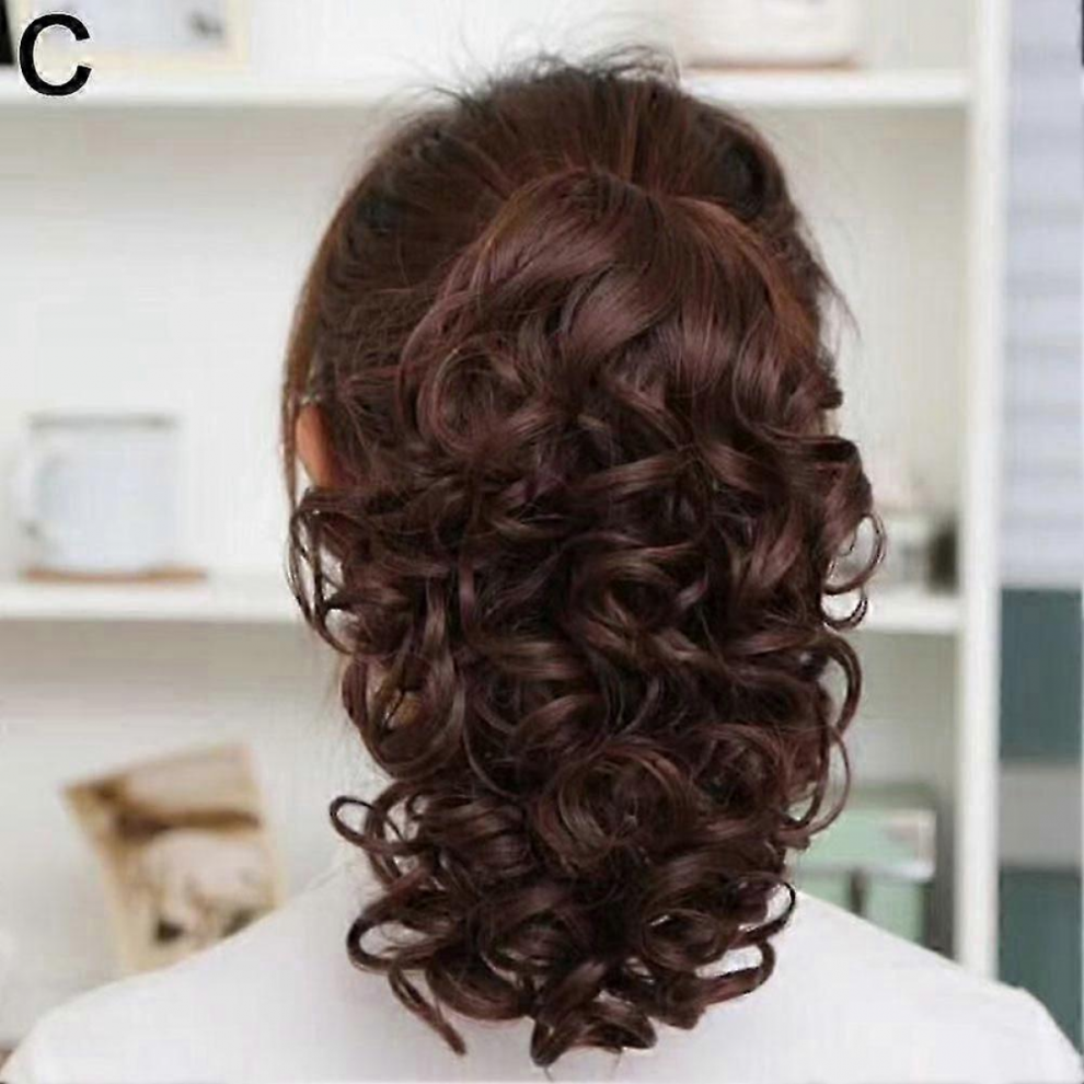 Curly Ponytail Wigs Claw Clip Fashion Thick Fluffy Hair Wig Multiple Color