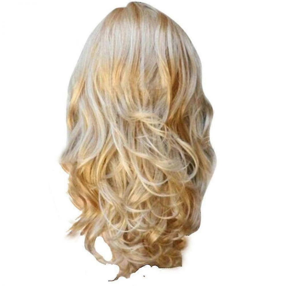Long Wavy Curly Blonde Heat Resistant Synthetic Wig for Women Costume Party