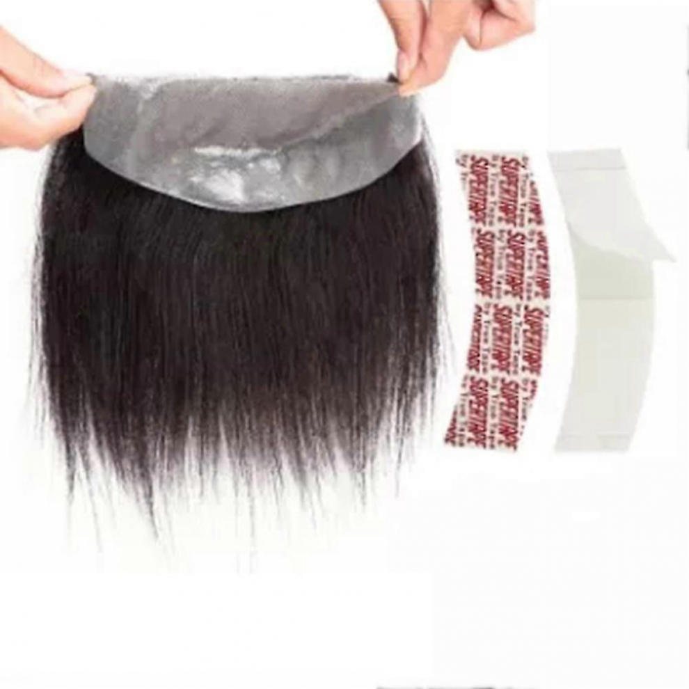 Unisex Hair Toupee For Men Bangs Hair Wig Piece Trimmable Adhesive Hairpiece Natural