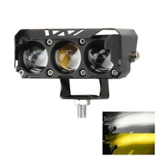 Car Work LIghts Motorcycle LED Dual Color Mini Lens Headlight Driving Light Fog Lamps Motorcycle Headlights SUV UTV Spotlight
