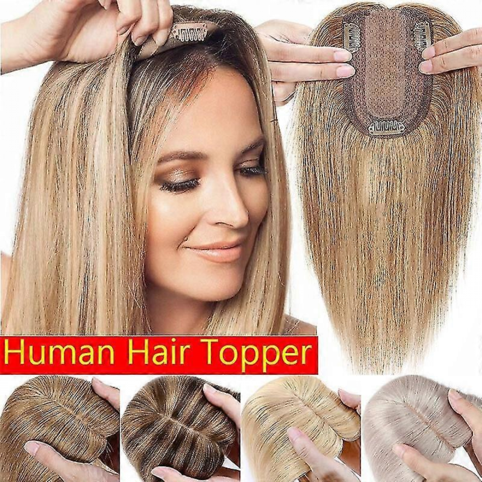 Unisex Clip In Human Hair Toppers Straight Hair For Woman