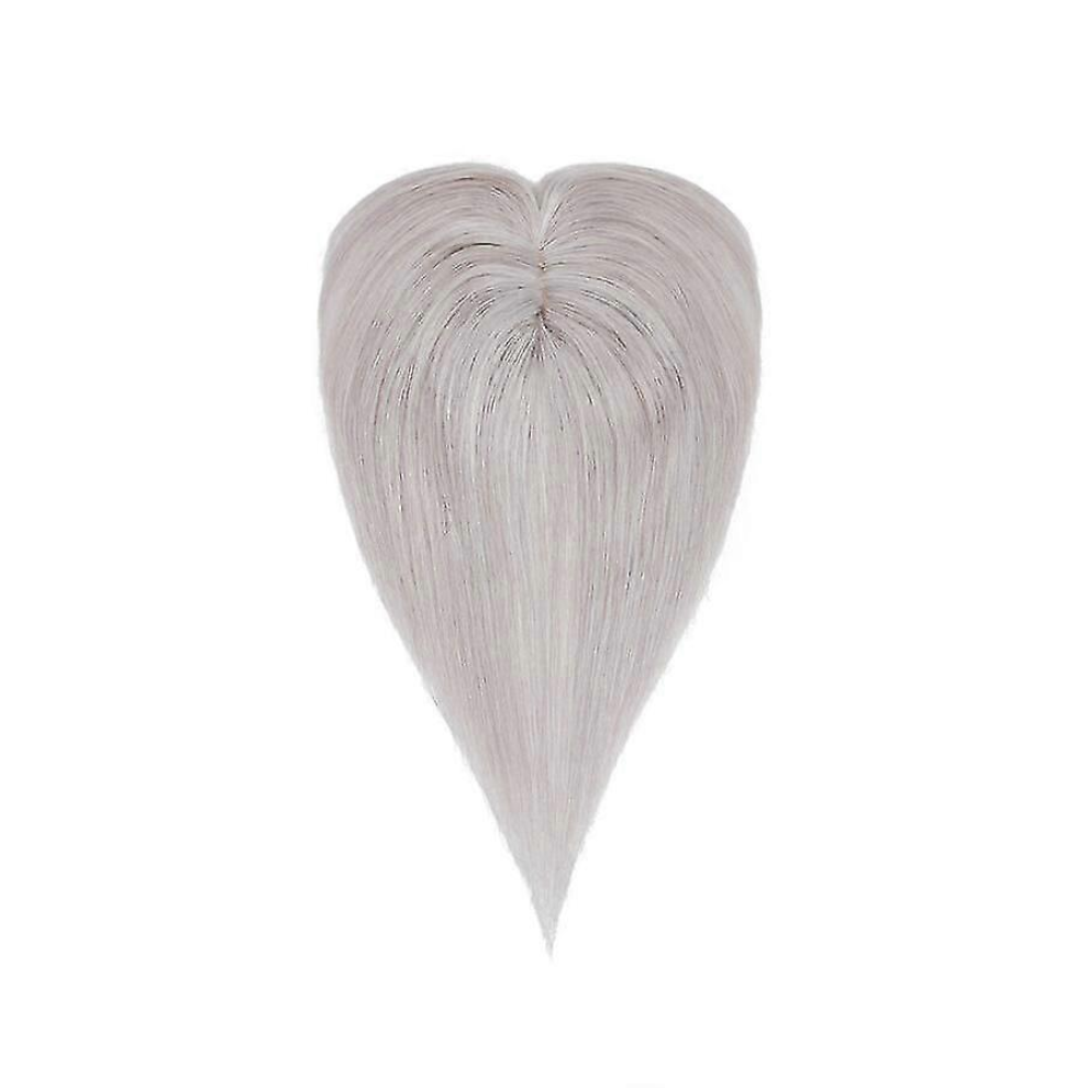 Unisex Silk Breathable Hair Topper With Bangs Human Hair Topper Hairpiece For Woman