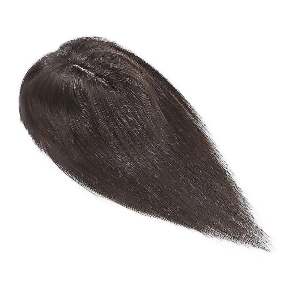 Unisex Silk Breathable Hair Topper With Bangs Human Hair Topper Hairpiece For Woman