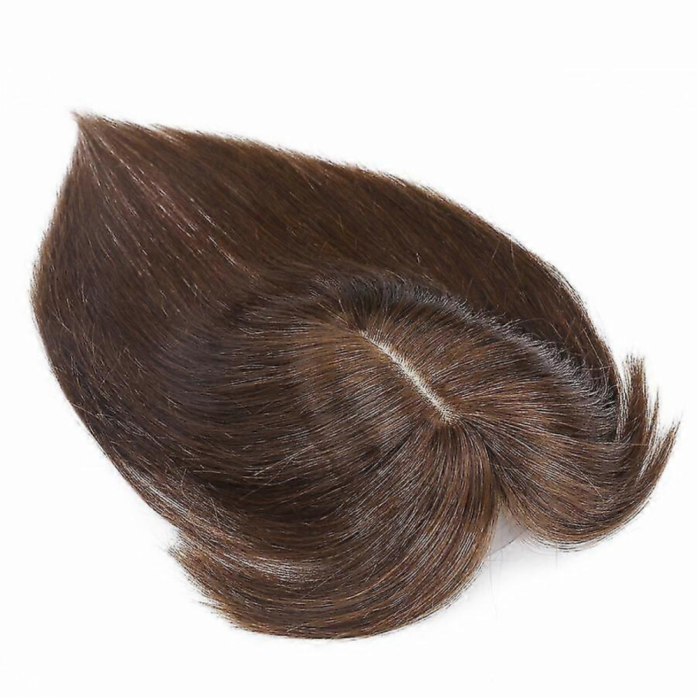 Unisex Silk Breathable Hair Topper With Bangs Human Hair Topper Hairpiece For Woman