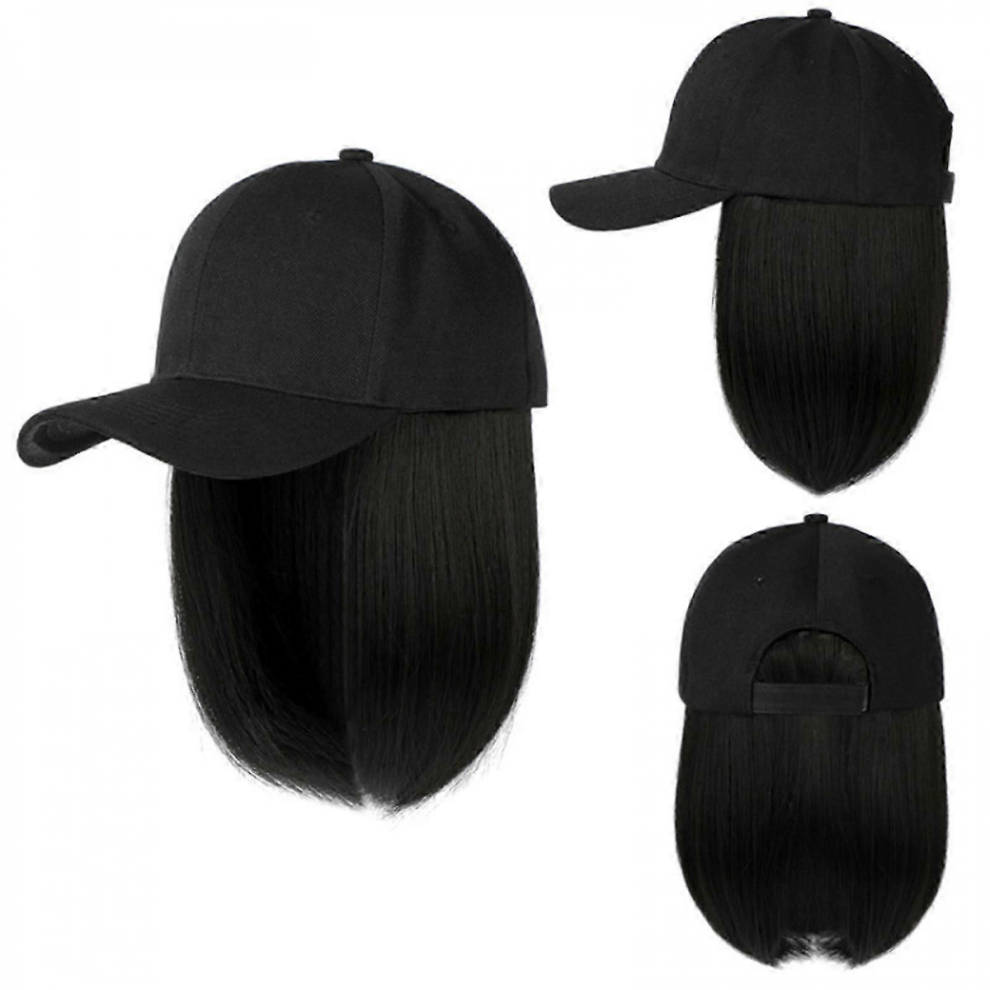 Wig Straight Short Bob Wig Baseball Wig Baseball Cap Hair Wig Hats With Hair Baseball Cap With Hair Extensions For Women Straight Short Bob Wig