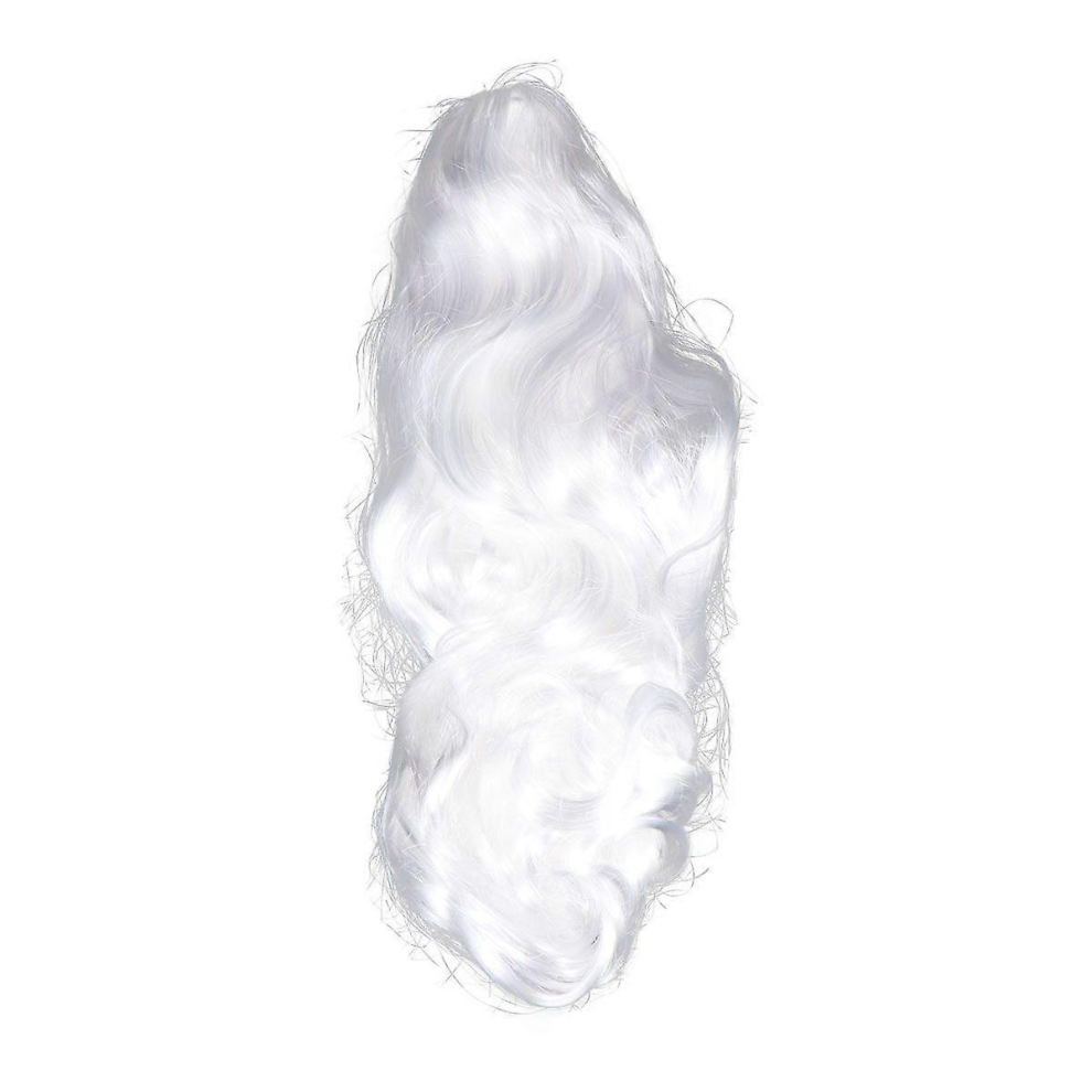 Unisex White Woman Long Curly Wig Fashion Girl Cosplay Hairpiece For Halloween Christmas Party Performance (White)